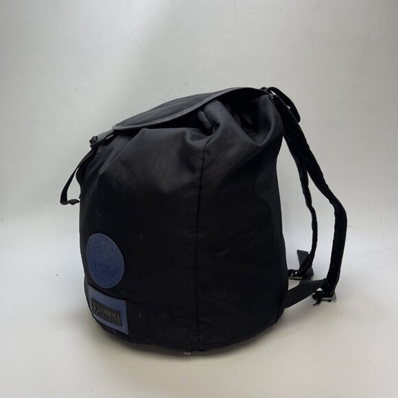 Versace Parfums Medusa Head Drawstring Backpack Black Blue Logo Gym Bag Read* - Picture 2 of 13